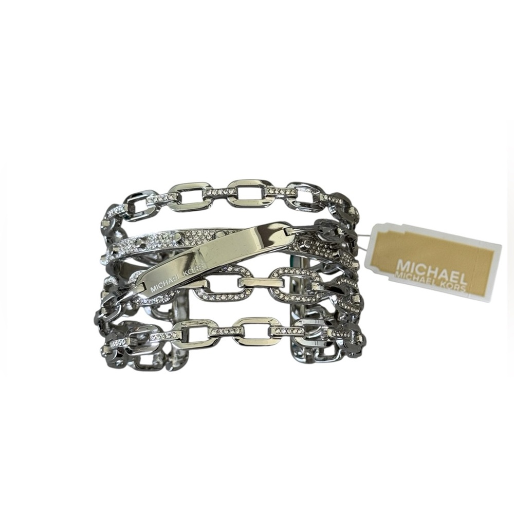 Michael Kors Silver Chain Bracelet with Crystal Accents